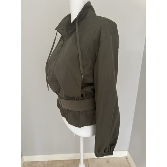 Frame Pintuck Bomber Women’s Small Army Green Zip Up - Picture 7 of 13